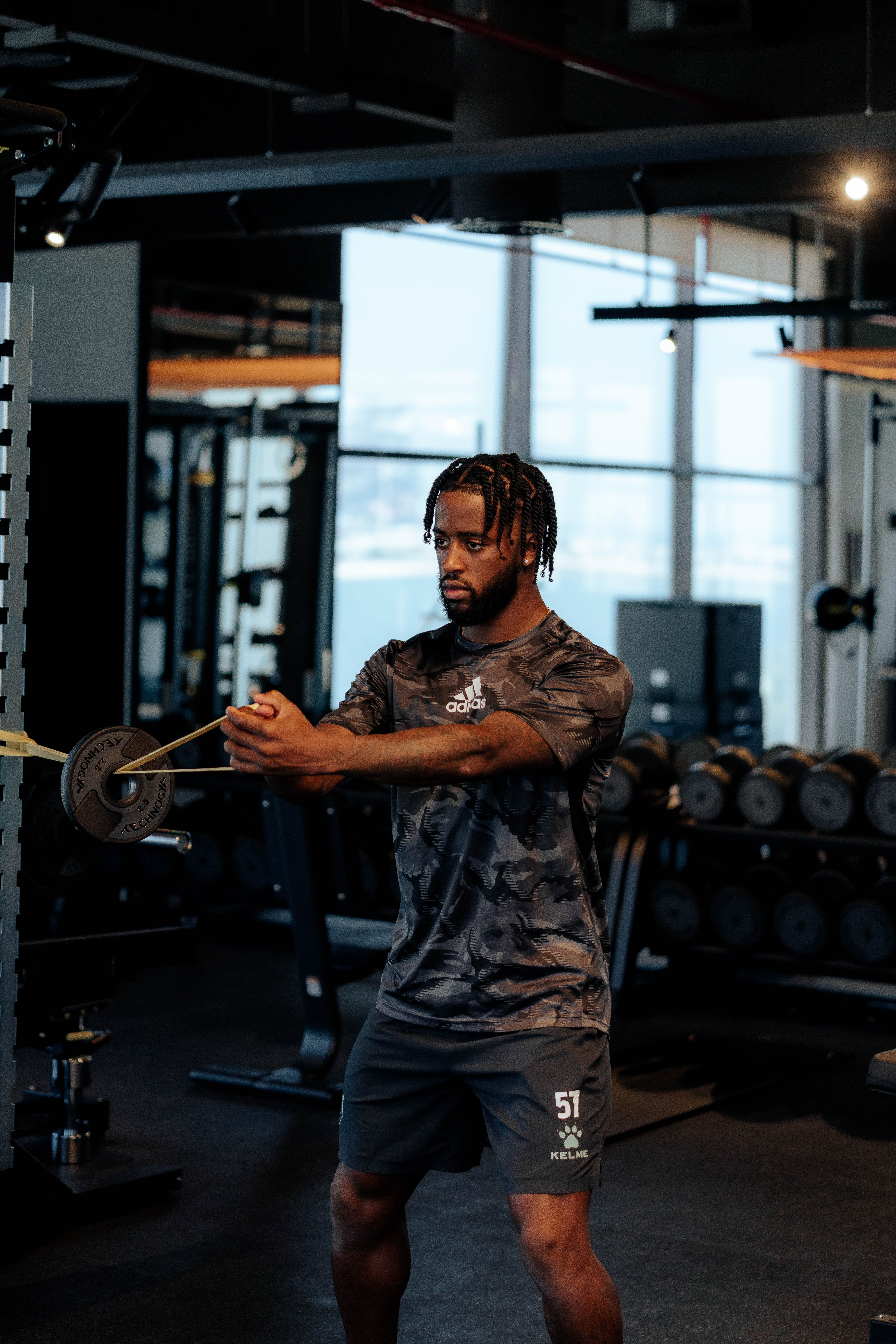 Elite football training session with professional players